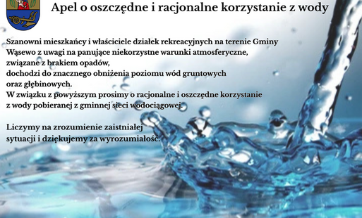 Zdjęcie do Apel o oszczędzanie i racjonalne korzystanie z wody
