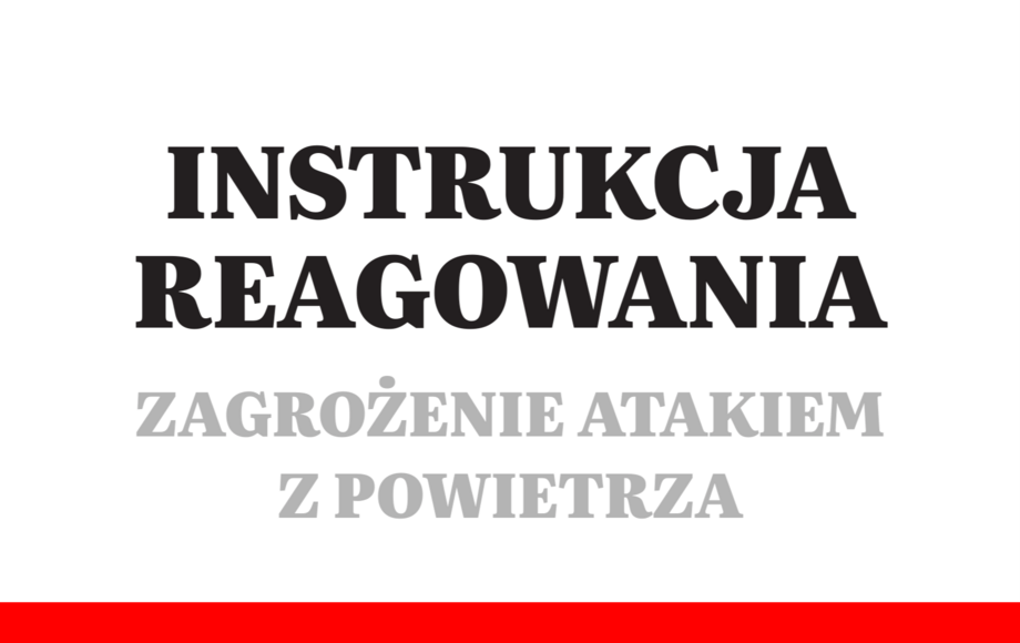 MSWiA publikuje instrukcję reagowania na atak z powietrza